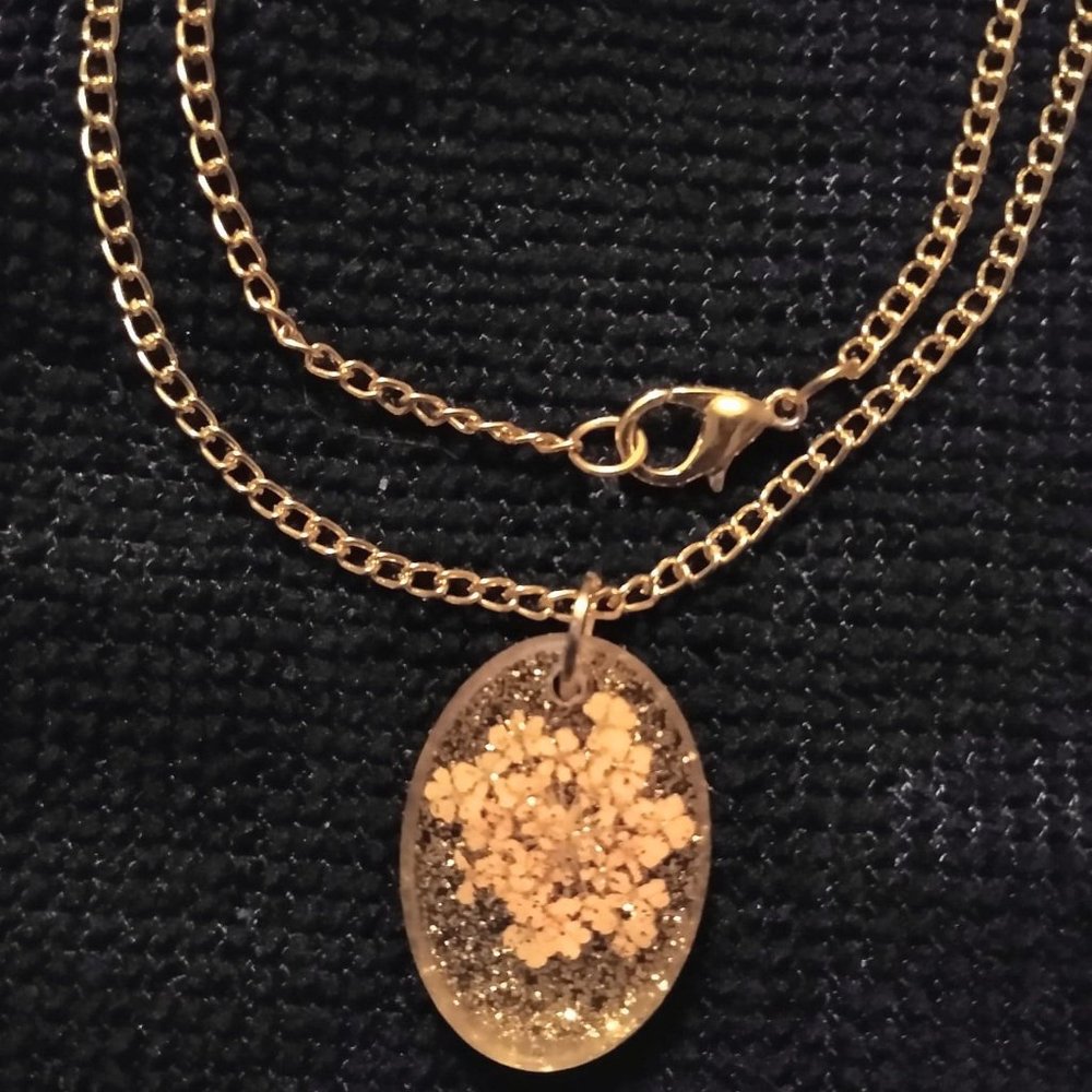 Homemade Golden Flower Necklace